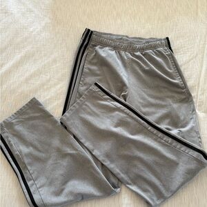 Adidas Heather Gray Sweatpants with Black Cord